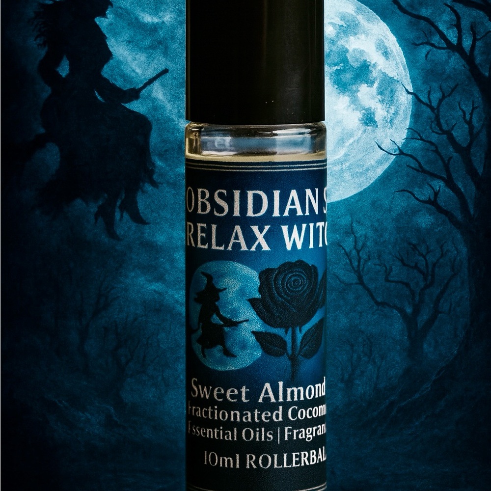 Relax With Obsidian Scented Body Oil. 10ml Roller bottle.